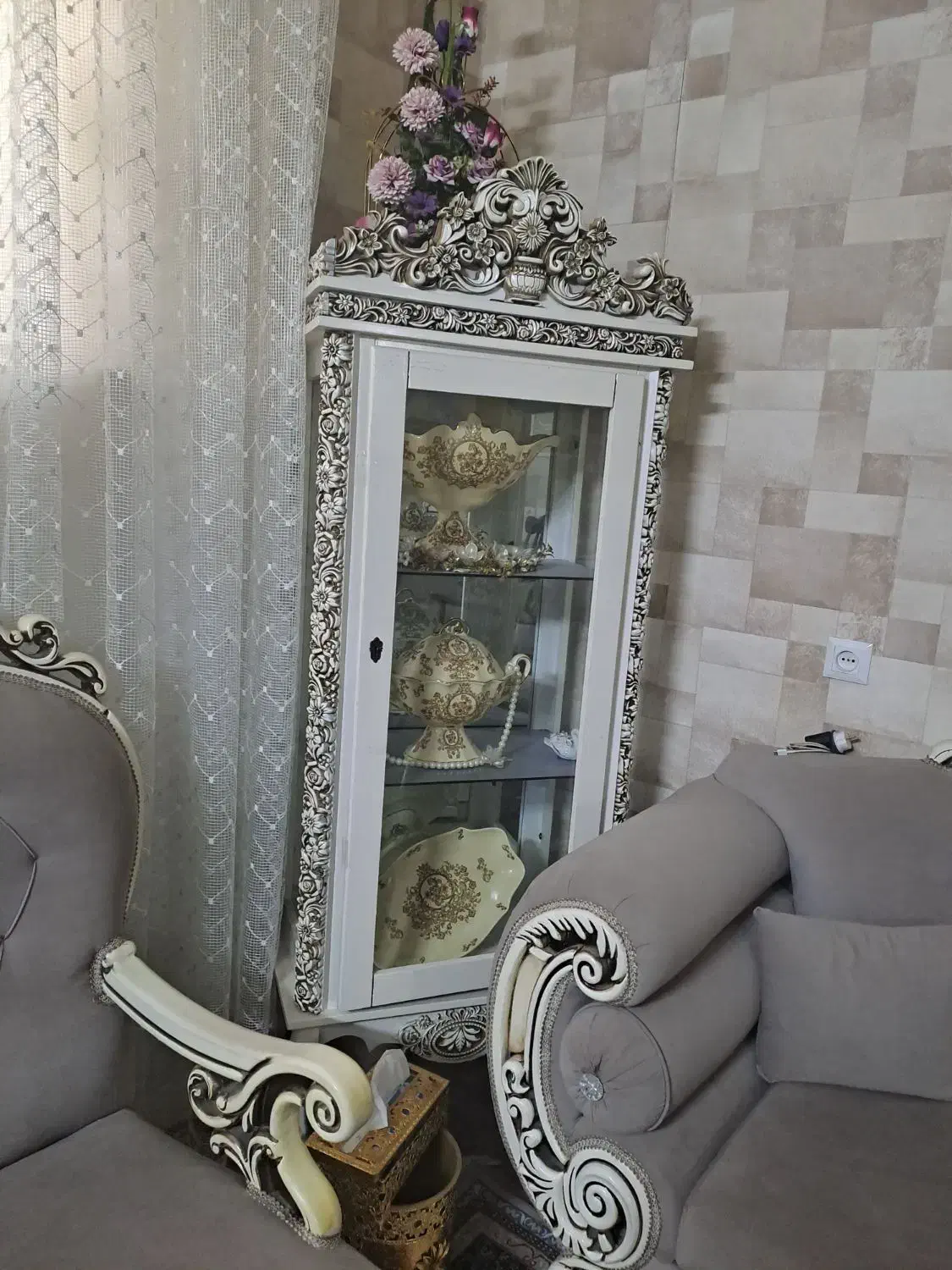 آیینه شمعدان و گنجه|بوفه، ویترین، کنسول|مشهد, خواجه ربیع|دیوار