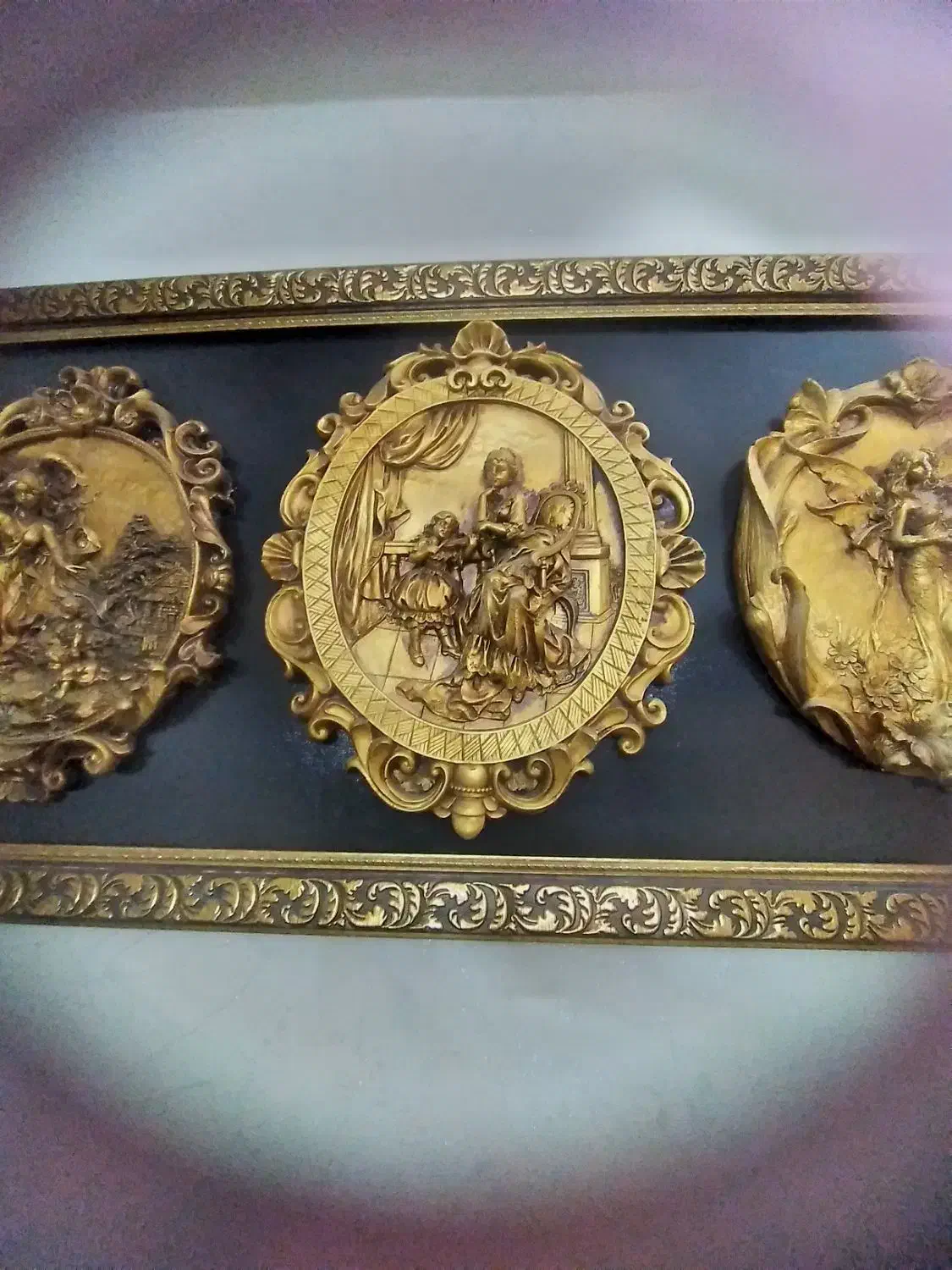 تابلوسه بعدی زرین شیک وفانتزی ابعاد۱/۵در۷۰|تابلو، نقاشی، عکس|گلبهار, شهر جدید گلبهار|دیوار