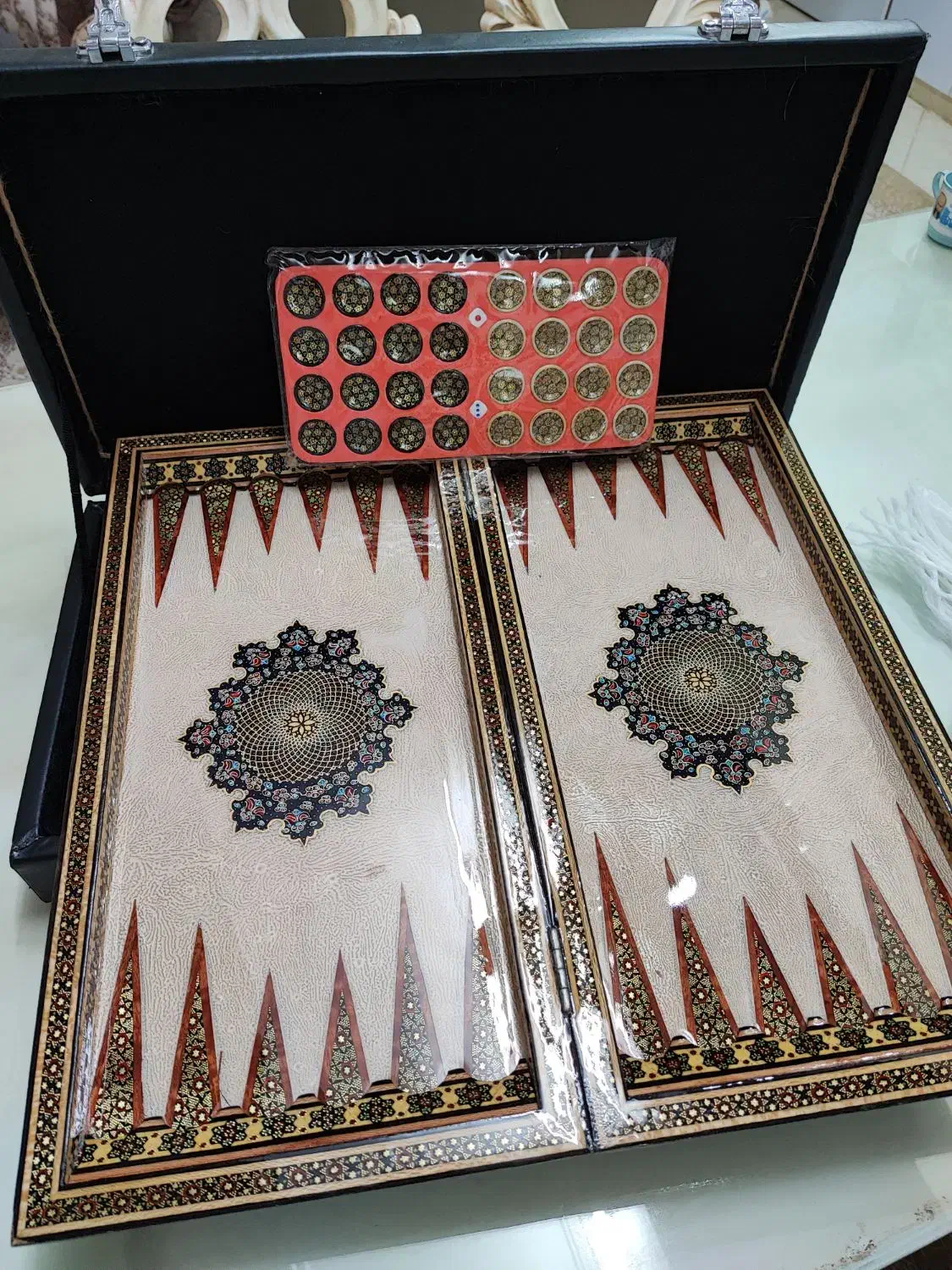 تخته نرد خاتم کاری شده سامسونت دار|اسباببازی|قم, بلوار امین و ساحلی|دیوار