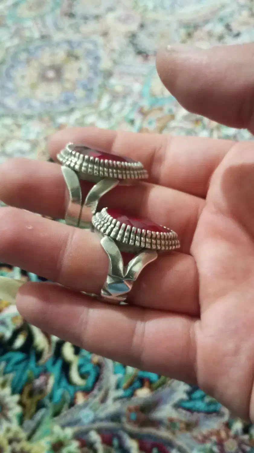 تعدادی انگشتر نقره شجر یاقوت اوپال سنگین وزن|جواهرات|اصفهان, کساره|دیوار