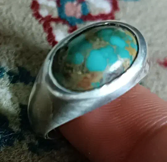 انگشتر نقره با نگین فیروزه نیشابوری|جواهرات|مشهد, چهارچشمه|دیوار
