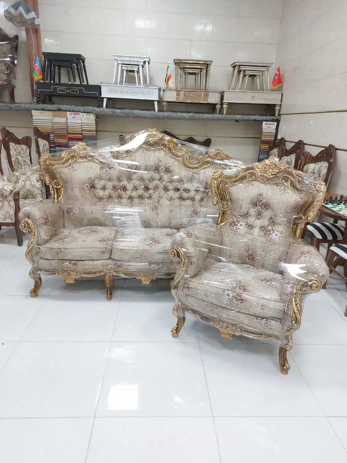 مبل سلطنتی ۹نفره تمام راش درحدنو|مبلمان خانگی و میز عسلی|رشت, آزادگان|دیوار