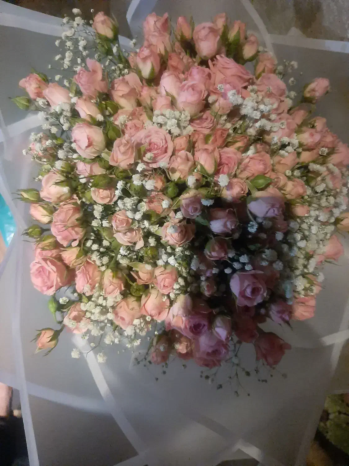 دسته گل رز مینیاتوری صورتی|گل و گیاه طبیعی|قزوین, |دیوار