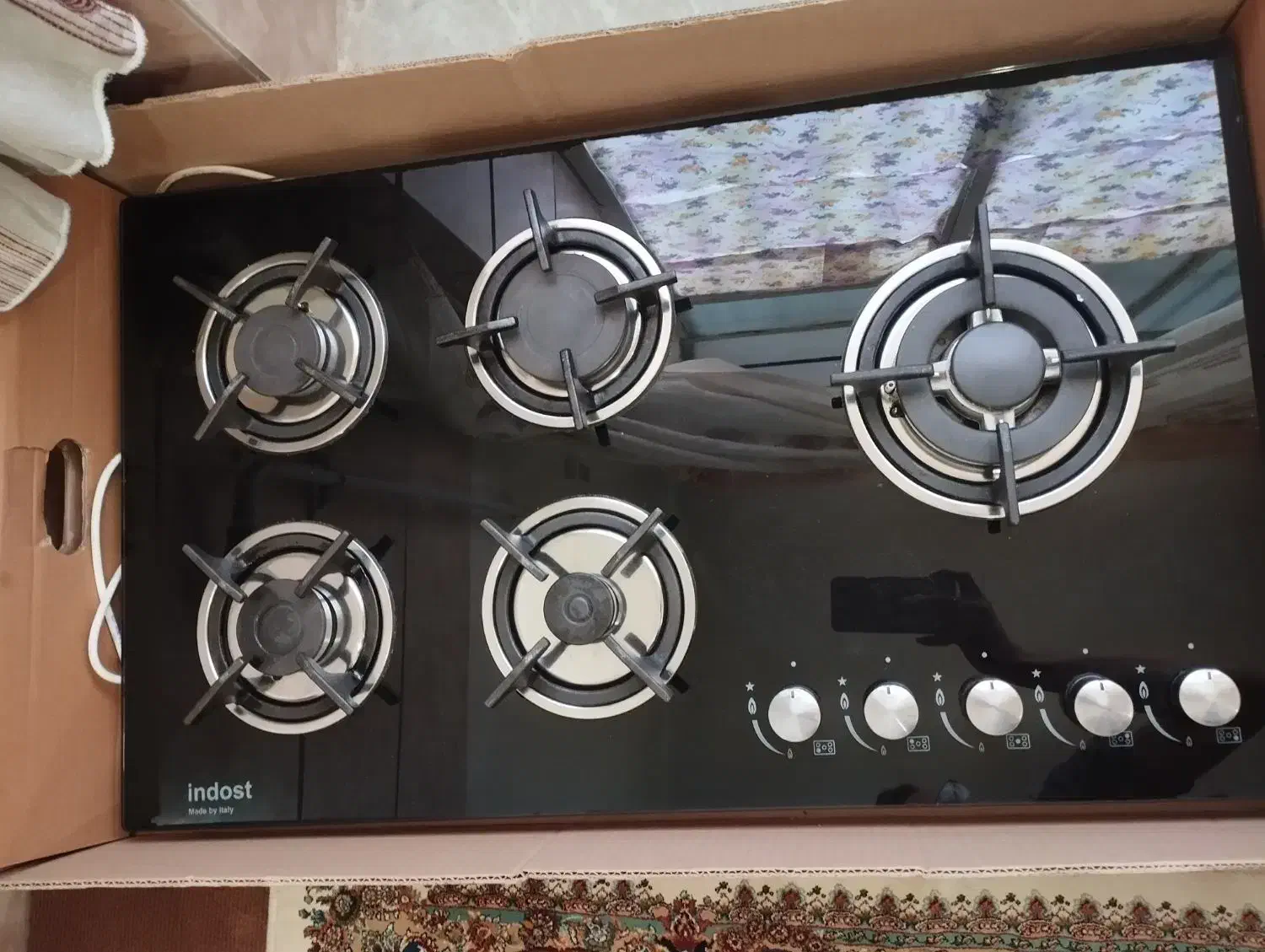 اجاق گاز شیشه ای پنج شعله|اجاق گاز و لوازم برقی پخت‌وپز|سیمین شهر, |دیوار