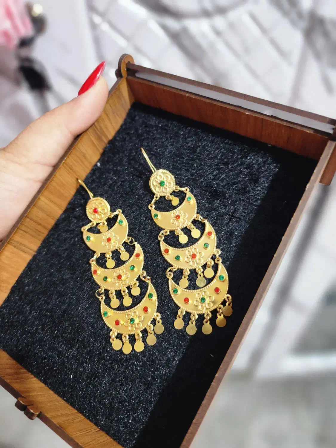 گوشواره سه طبقه|جواهرات|بندرعباس, |دیوار