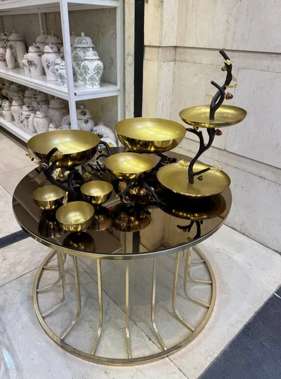 سرویس ۵پارچه بلوط طلایی|ظروف سرو و پذیرایی|تبریز, |دیوار