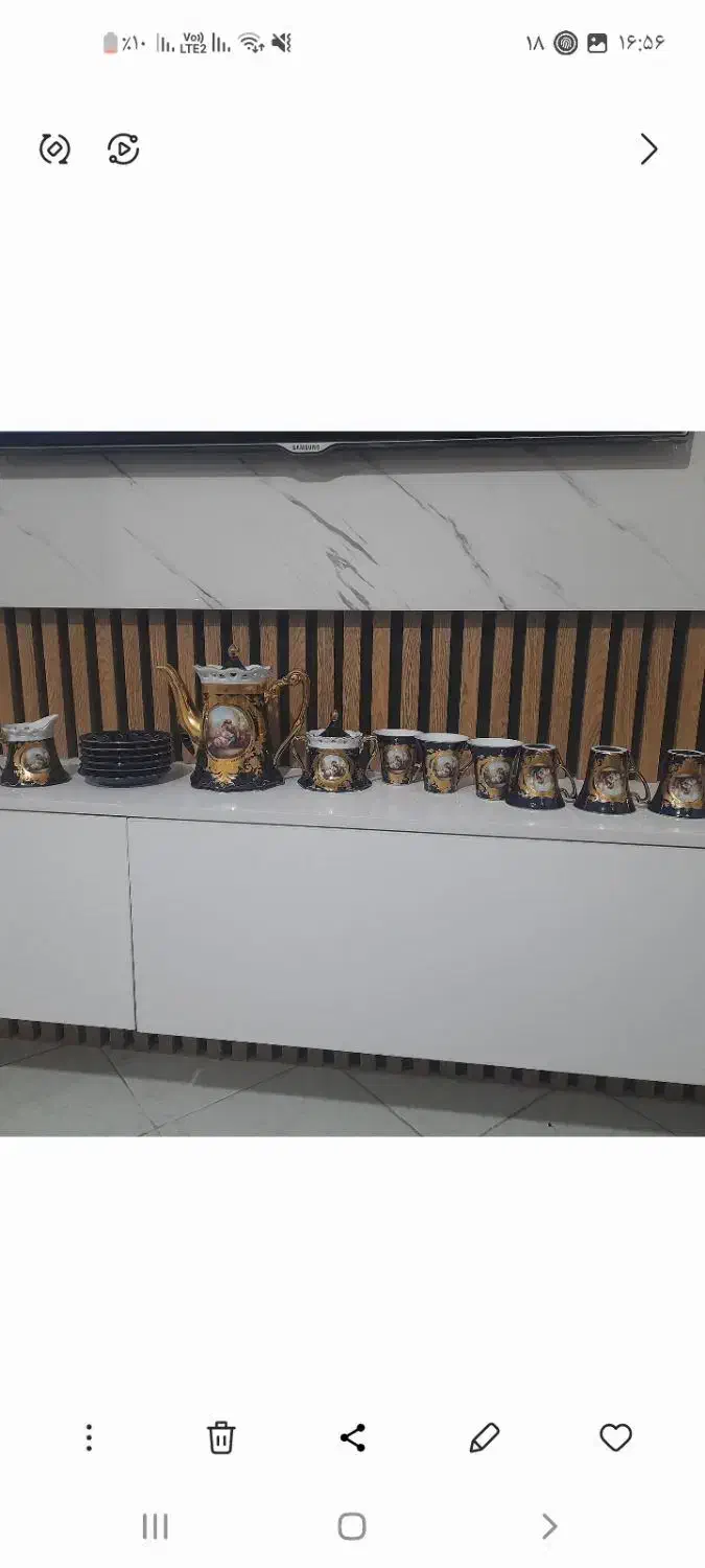 صبحانه خوری لمونژ ایتالیایی لیلی مجنون طلاکوب اصل|ظروف سرو و پذیرایی|تهران, سلیمانی|دیوار