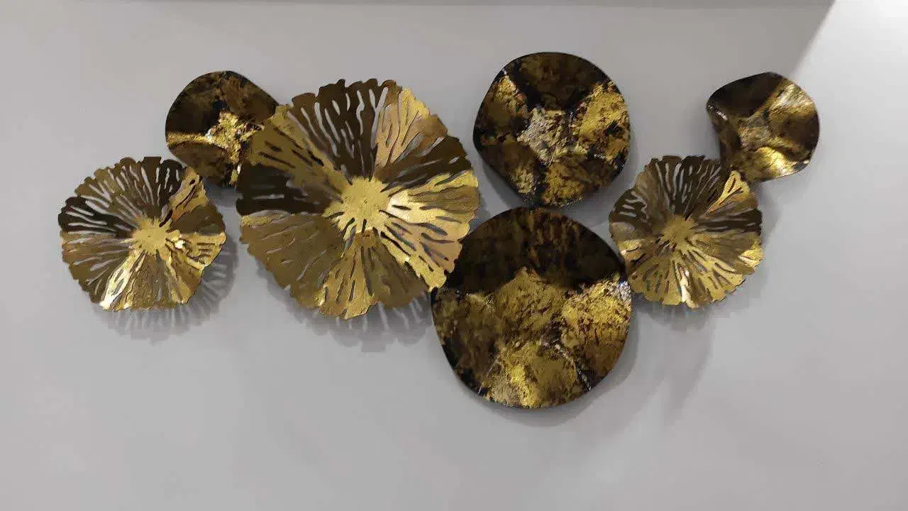 تابلوی طلایی طرح گل|تابلو، نقاشی، عکس|رشت, پل تالشان|دیوار