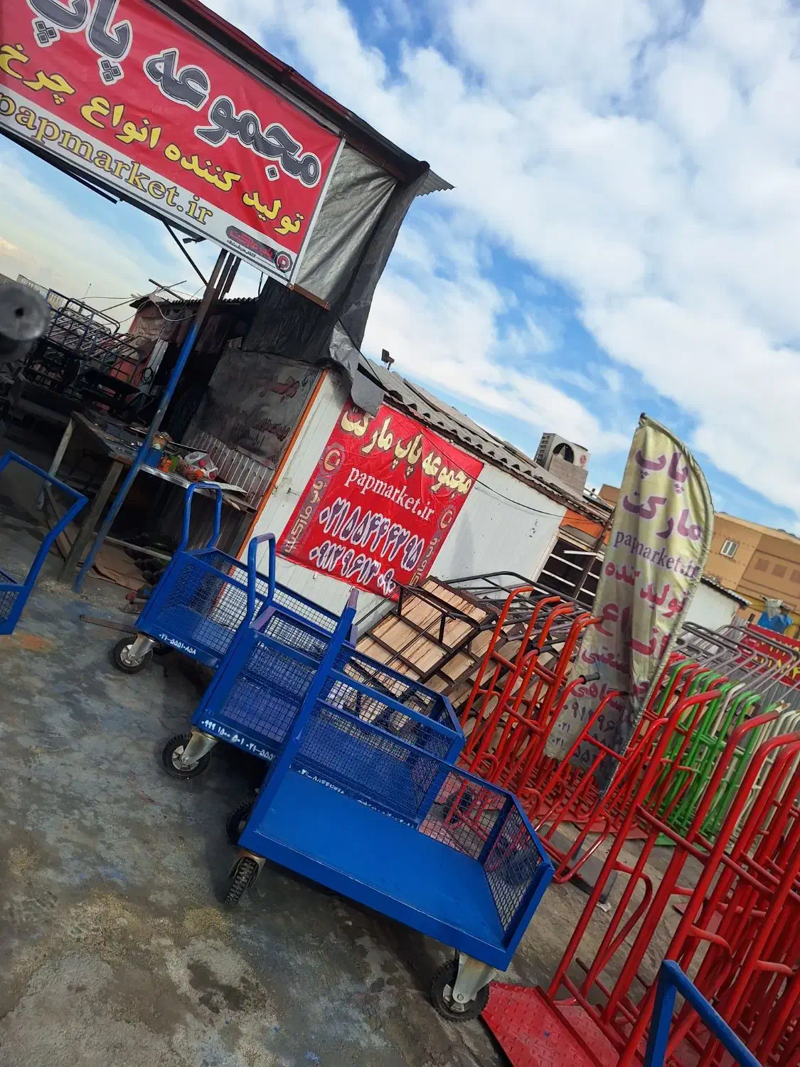 گاری چرخ بزرگ چهار چرخ دستی حمل بار (چرخ بزرگ)|ابزارآلات|تهران, میدان میوه و تره‌بار مرکزی|دیوار