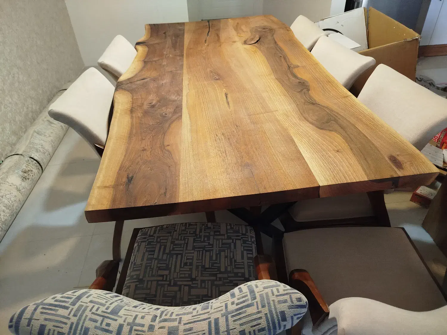 میز چوب گردو ورزین ۸نفره|میز و صندلی غذاخوری|مشهد, الهیه|دیوار