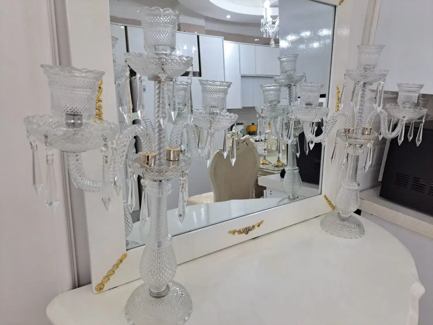 شمعدان باکارات ۳ شاخه نو|لوستر و چراغ آویز|تهران, نبی اکرم|دیوار