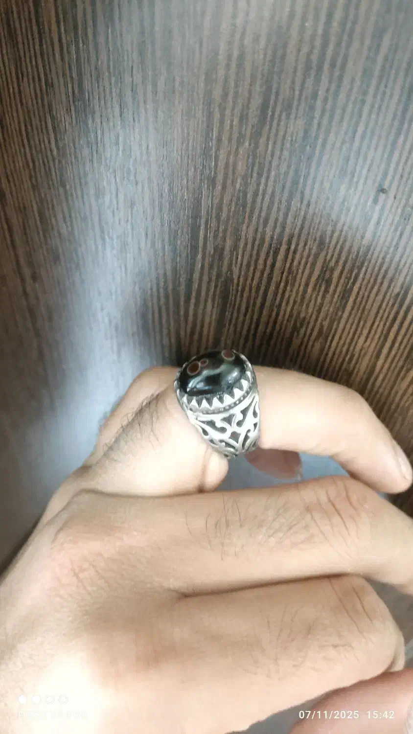 انگشتر نقره با سنگ سه چشم|کلکسیون و سرگرمی|شیراز, لاله|دیوار