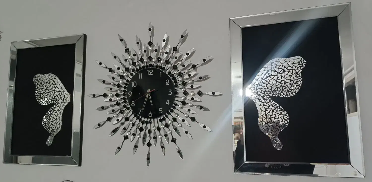 ساعت وتابلوآیینه ای تمیزو زیبا|ساعت دیواری و تزئینی|اسلامشهر, مطهری|دیوار