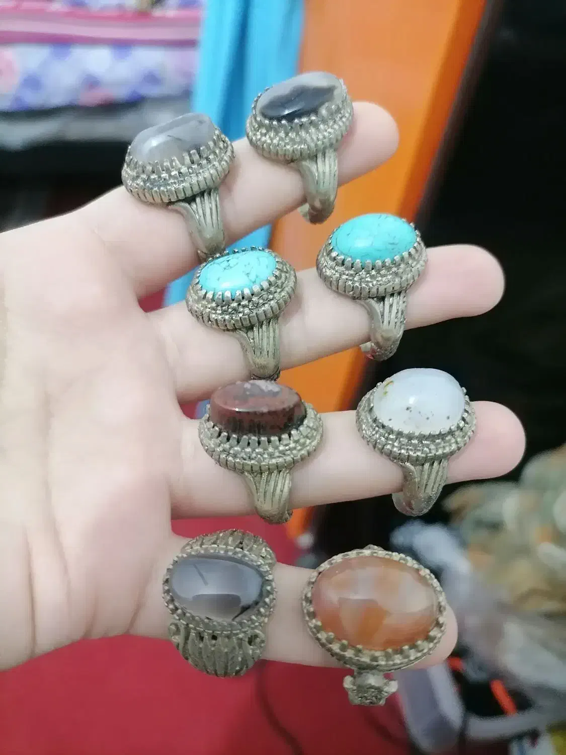 تابلو نقاشی (حراج انگشتر سنگ طبیعی و معدنی)|تابلو، نقاشی، عکس|برازجان, |دیوار