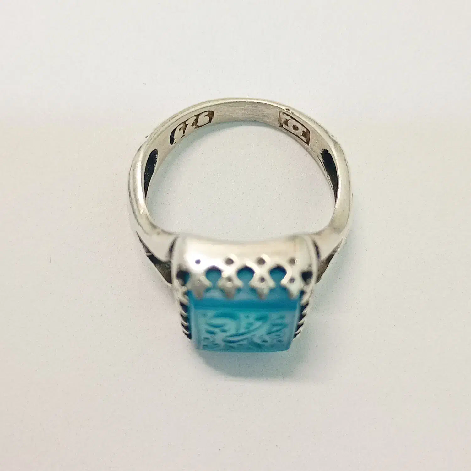 انگشتر عقیق خطی آبی|کلکسیون اشیاء عتیقه|مشهد, پایین خیابان|دیوار