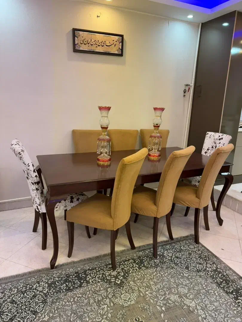 فروش نهارخوری هشت نفره، بدون کوچکترین خط وخش|میز و صندلی غذاخوری|ساوه, |دیوار