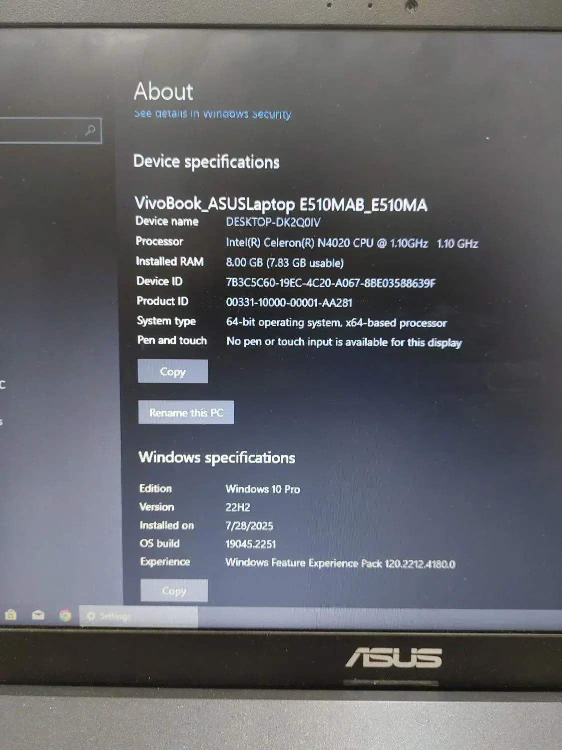 لپ تاپ ایسوس همراه با کارتن و گارانتی|رایانه همراه|بوکان, |دیوار