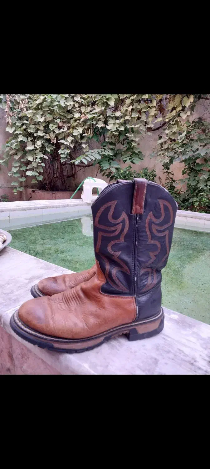 چکمه  مردانه چرم اصل کابویی سایز ۴۴ خارجی|کیف، کفش، کمربند|رشت, بلوار گیلان|دیوار