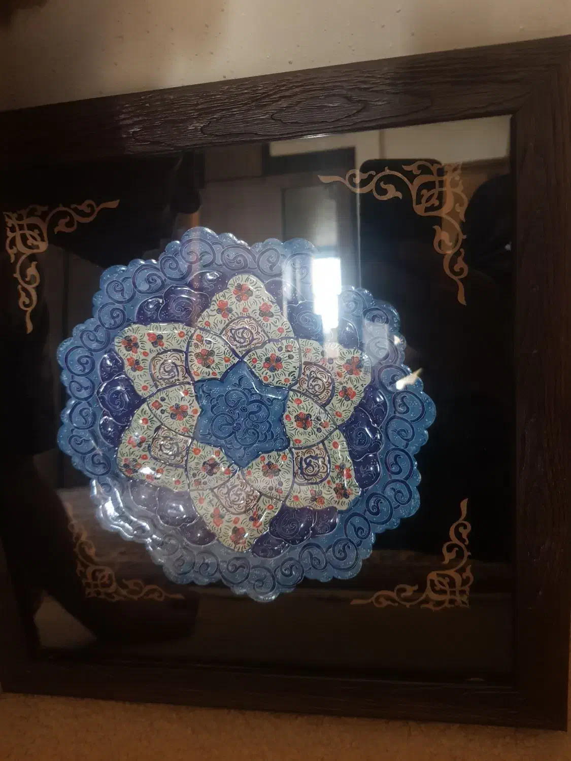 ۲ عدد قاب بشقاب میناکاری شده|صنایع دستی و سایر لوازم تزئینی|فولادشهر, B7|دیوار