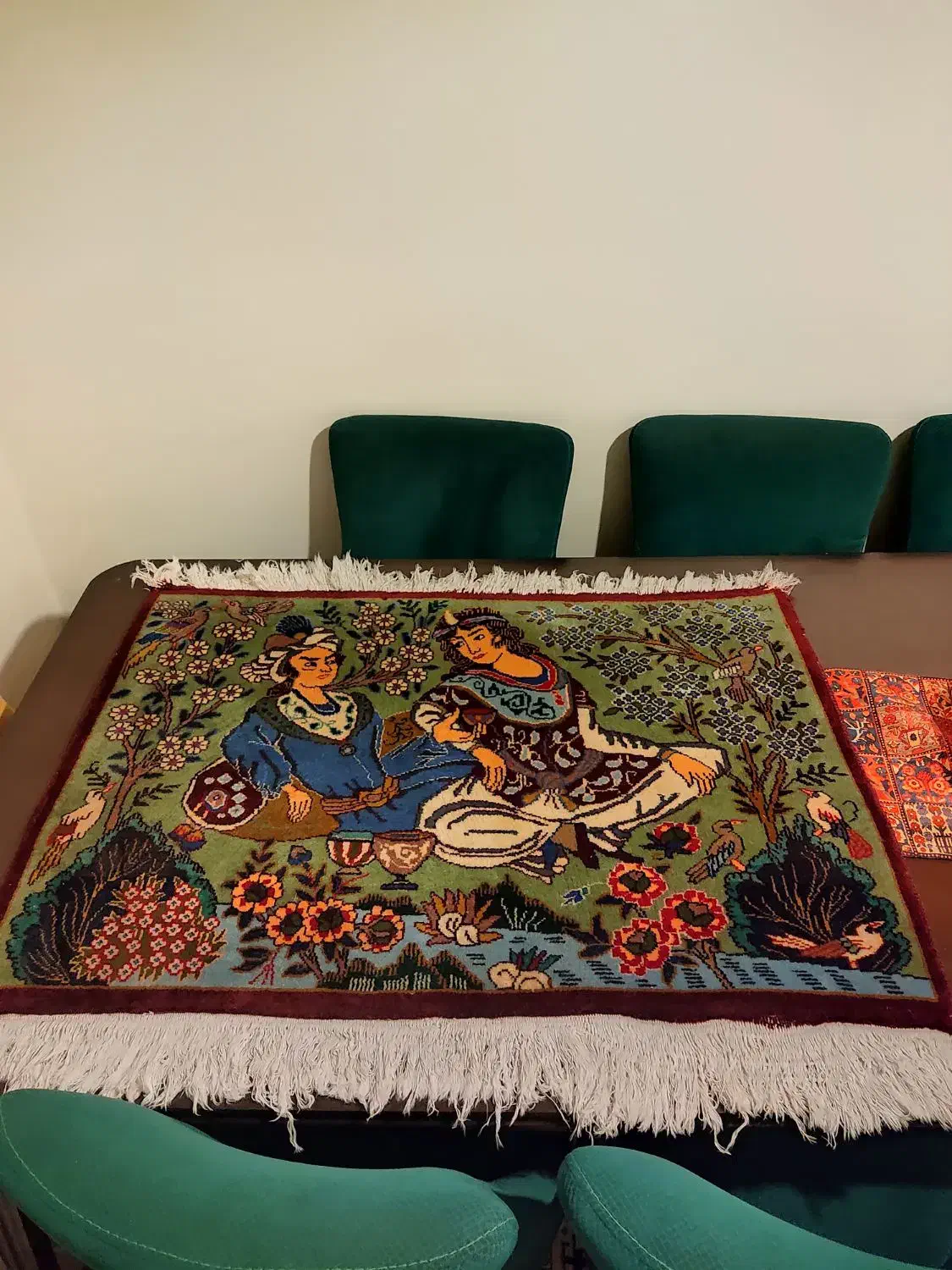 تابلو فرش دست بافت یک متر خیلی قدیمی لیلی مجنون|تابلو فرش|تهران, سعادت‌آباد|دیوار