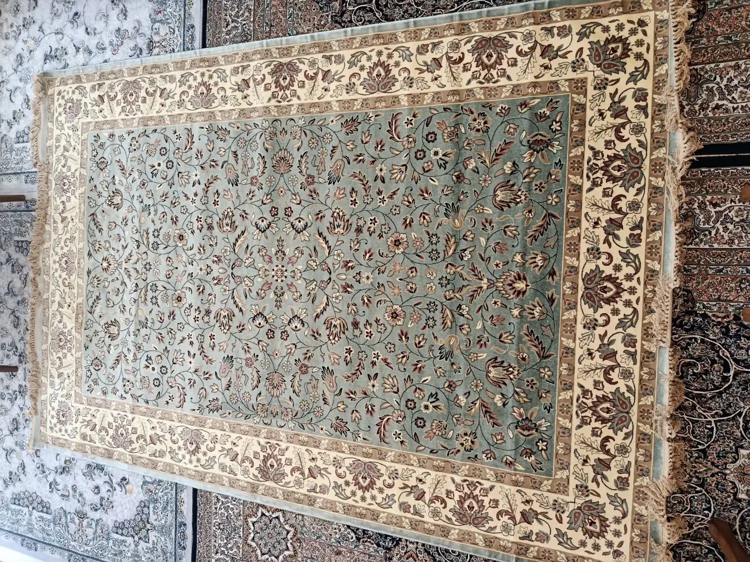 فرش نخ حریر۶متری۹۰۰شانه تراکم ۲۵۵۰بافت امارات عربی|فرش|کرج, فاز ۴ مهرشهر|دیوار