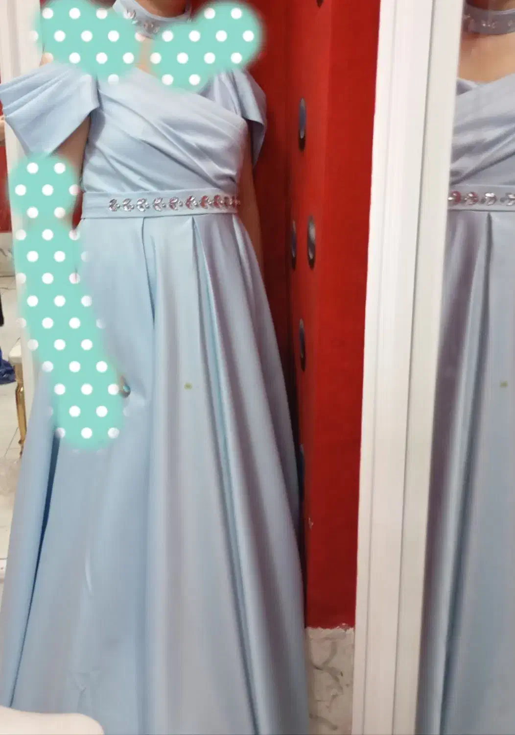 لباس مجلسی آسمانی نو با یک ژپون|لباس|اسلام‌شهر, مطهری|دیوار