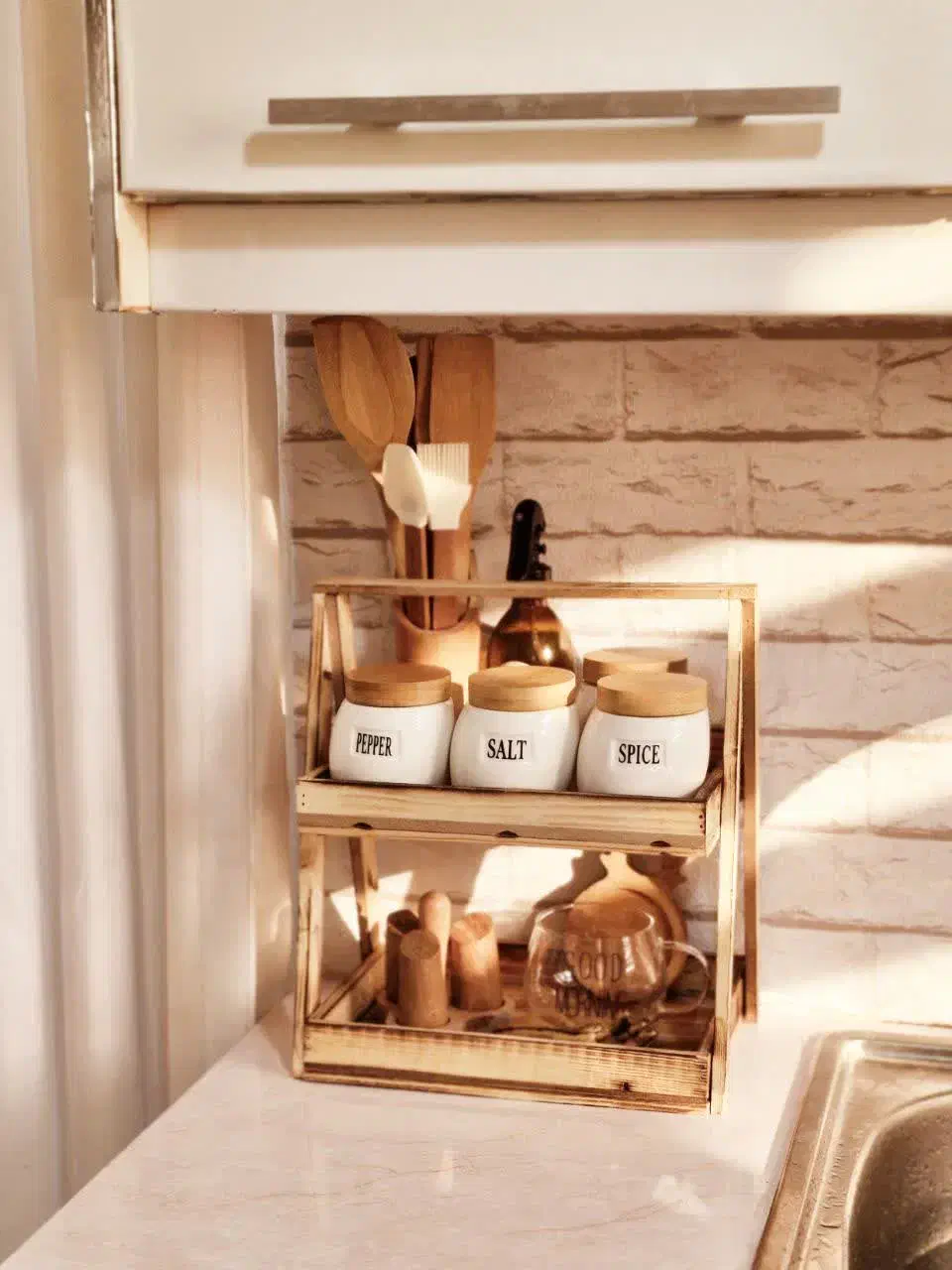 استند چوبی دو طبقه|کتابخانه، شلف، قفسه‌های دیواری|بیرجند, |دیوار