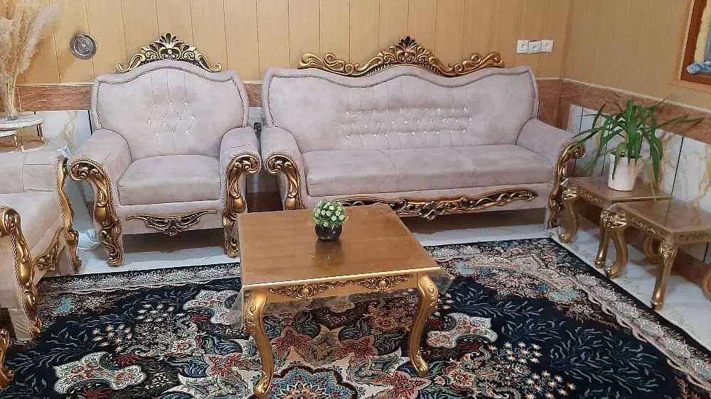 مبل ۸نفره چوب روس|مبلمان خانگی و میز عسلی|دوگنبدان, |دیوار