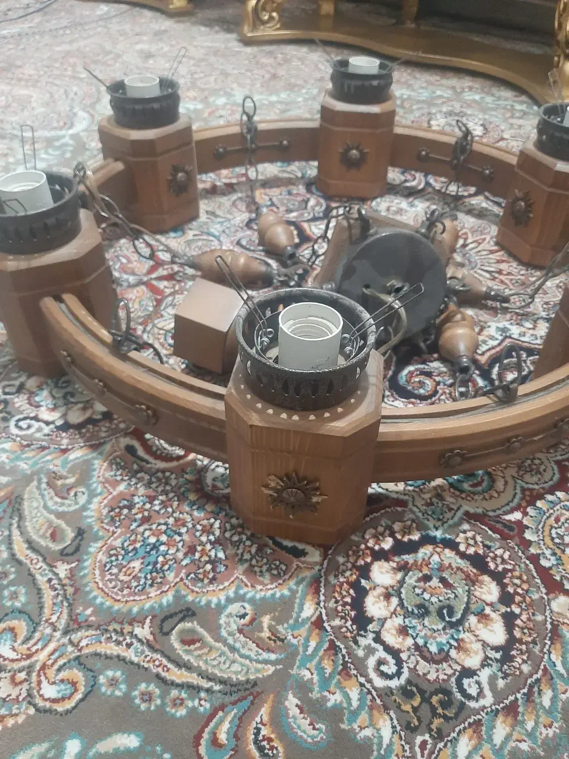 لوستر چوبی|لوستر و چراغ آویز|شهریار, شهرک بهاران (ویره)|دیوار