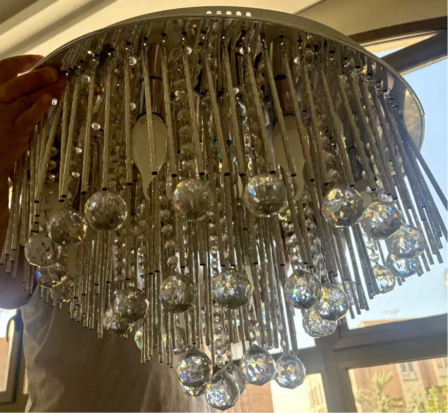 لوسترکریستالی درحدنو ریموتکنترل دار با چندرنگ نور|لوستر و چراغ آویز|تهران, قیطریه|دیوار