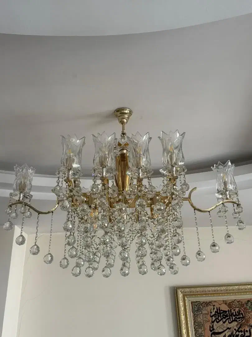 ۳ عدد لوسترکریستال ۱۶ شاخه و۱ عدد لاینر|لوستر و چراغ آویز|تهران, هروی|دیوار