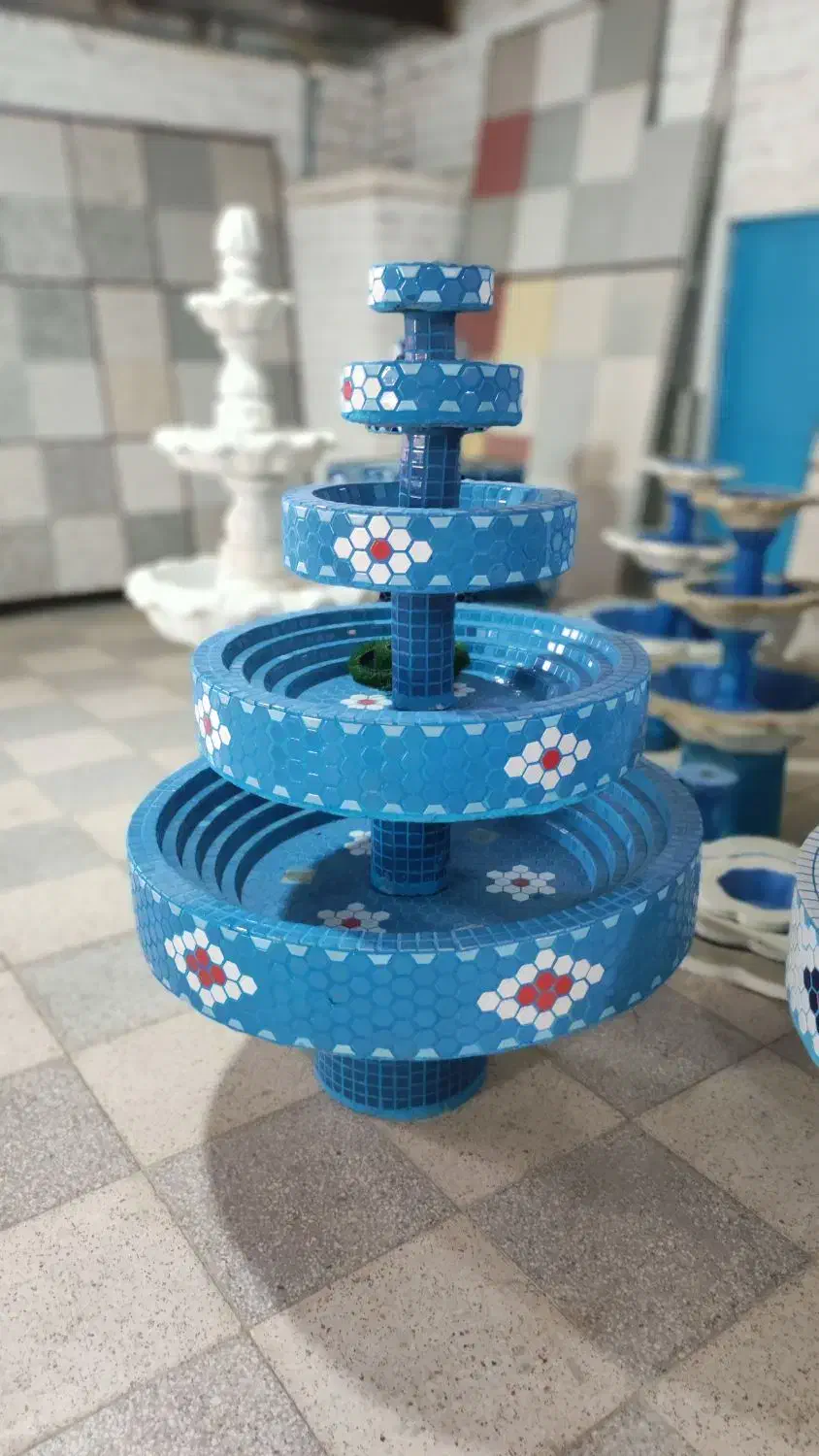 انواع ابنما طبقاتی سیمانی طرح سنگ و سرامیکی حوضچه|مصالح و تجهیزات ساختمان|کاشان, شهرک ۲۲ بهمن|دیوار