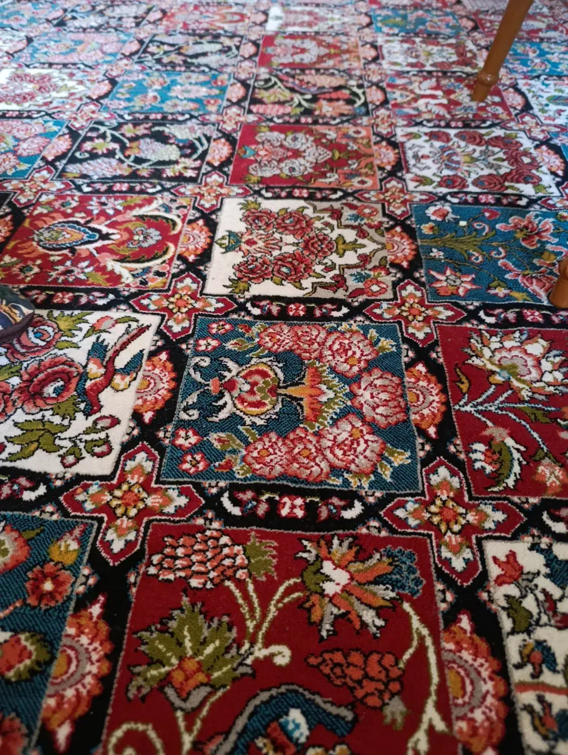 قالی ماشینی خشتی۳عدد طرح دست بافت|فرش|لاران, |دیوار