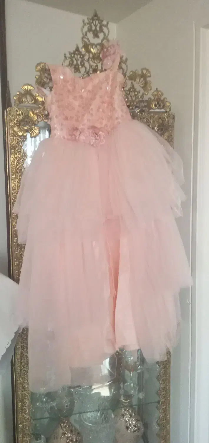 لباس مجلسی دخترانه رنگ گلبهی|لباس|ری, دولتآباد|دیوار