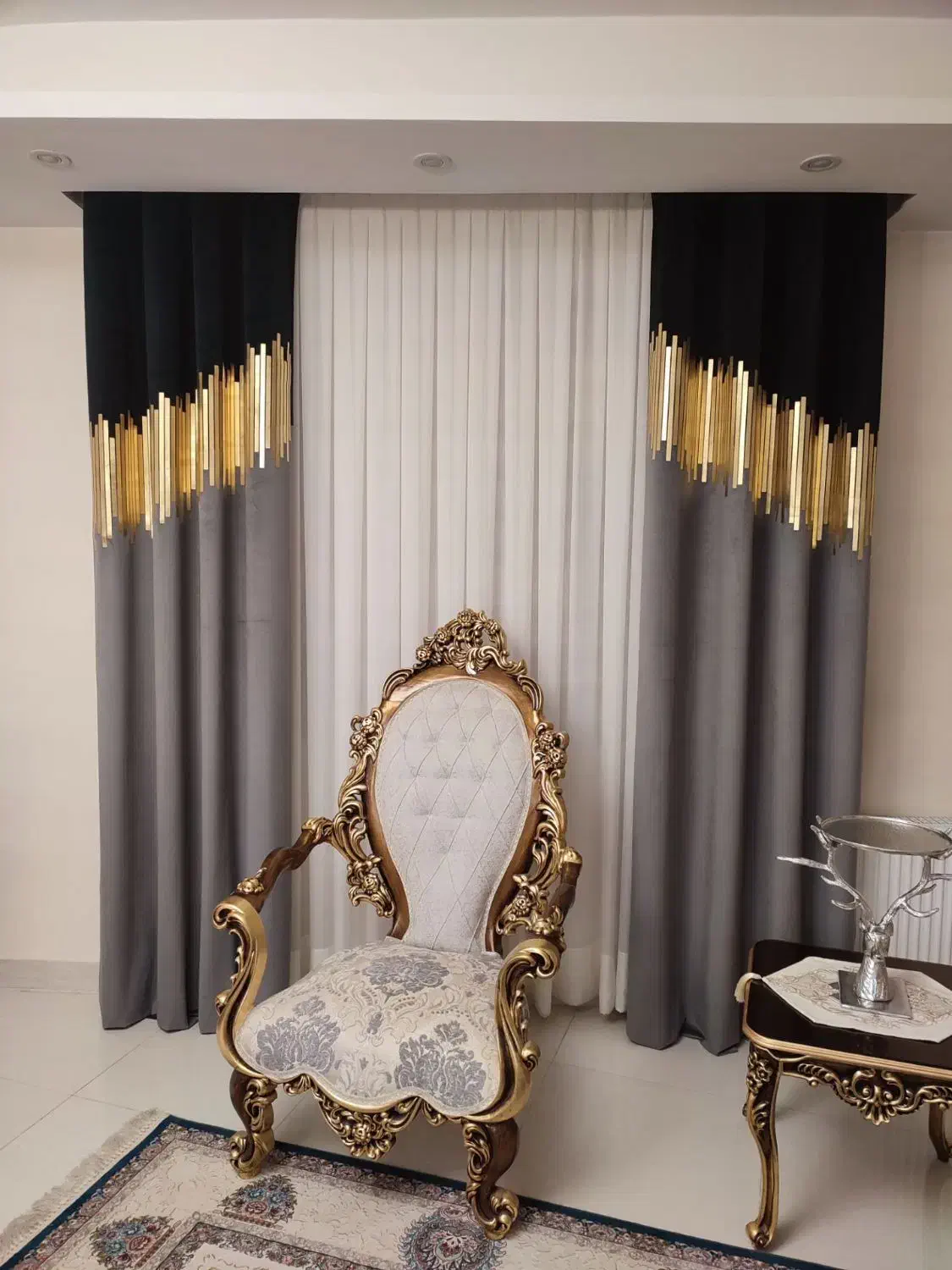 پرده آماده مینیمال و پانچ و لیزری ویولت|پرده، رانر، رومیزی|تهران, نعمتآباد|دیوار