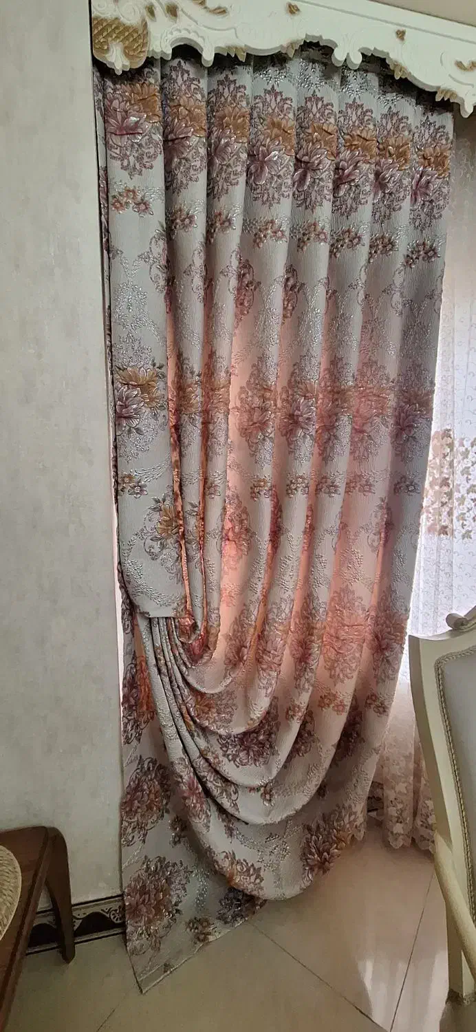 پرده عرض رویه، ۱متر با چین، عرض پرده تور حدود ۲۷۰|پرده، رانر، رومیزی|آمل, |دیوار