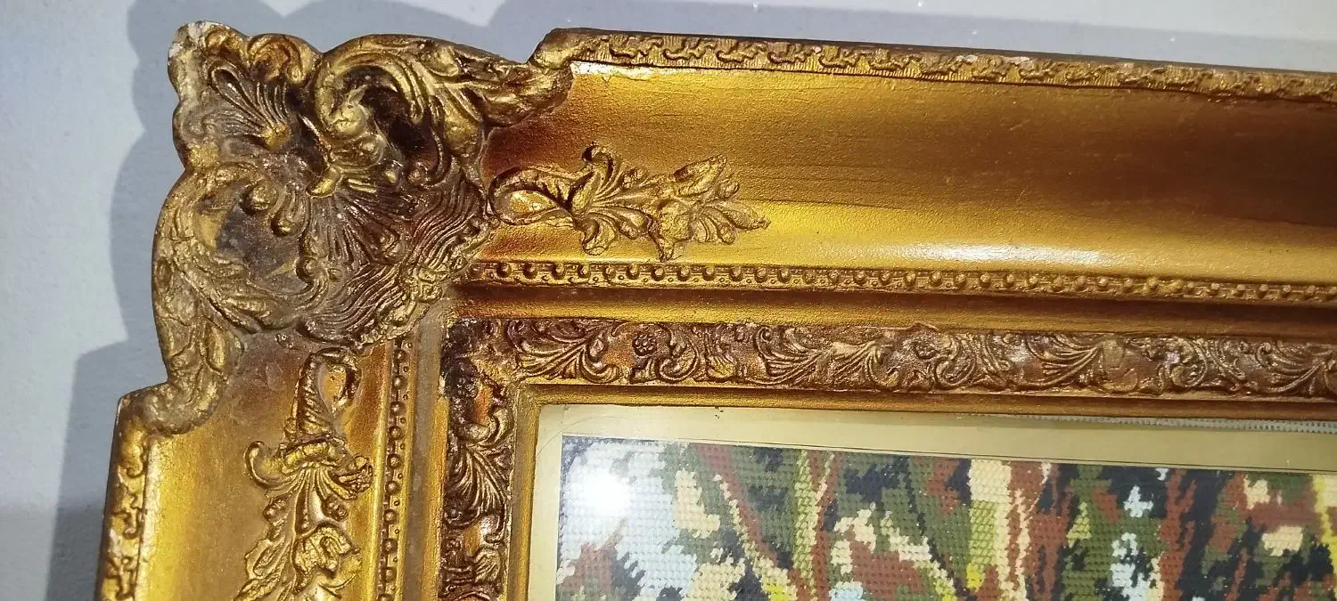 تابلو کوبلن قدیمی قاب چوبی|تابلو، نقاشی، عکس|تهران, مرزداران|دیوار