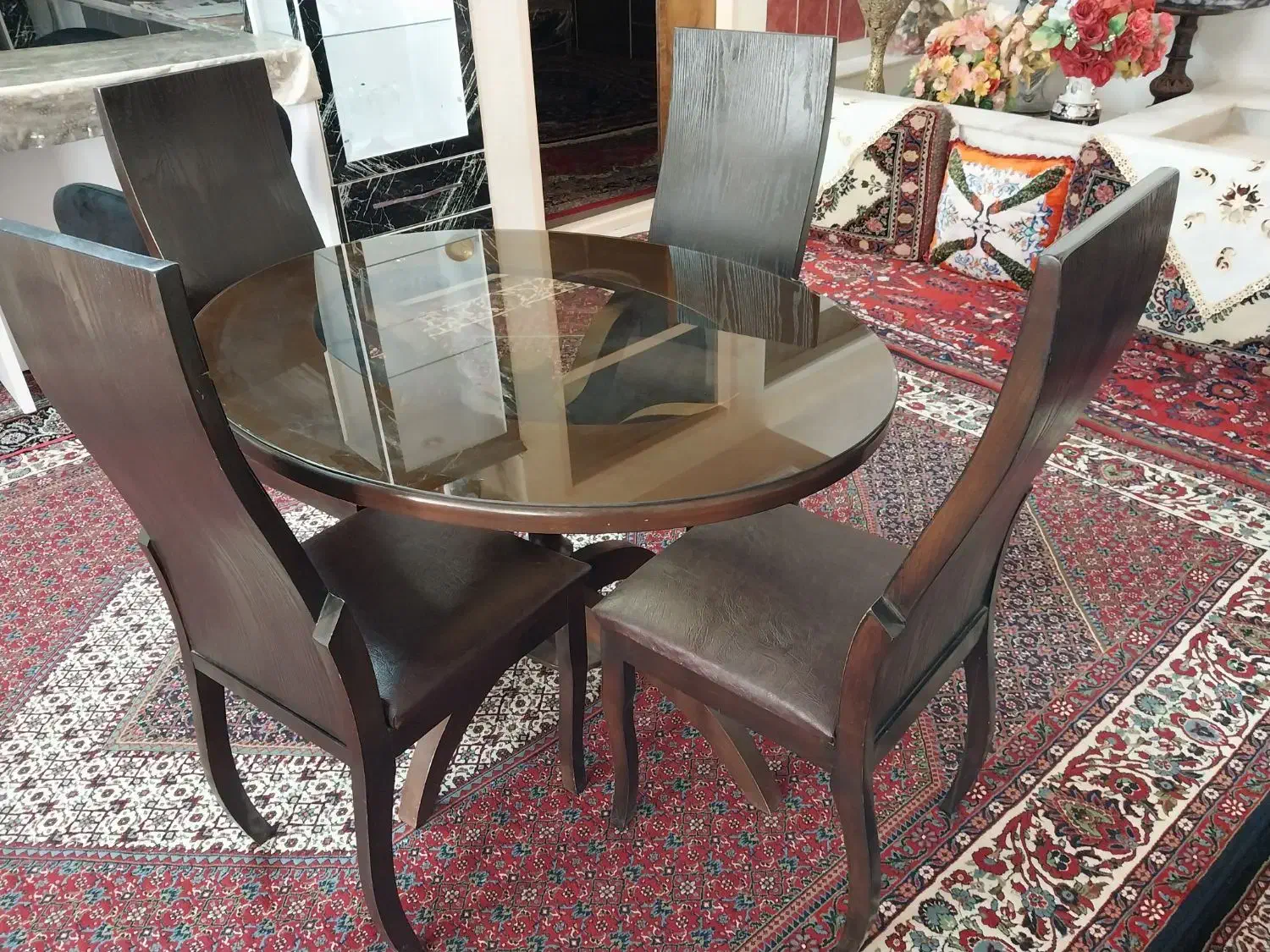 میز غذا خوری چهار نفره چوب|میز و صندلی غذاخوری|بهار, |دیوار