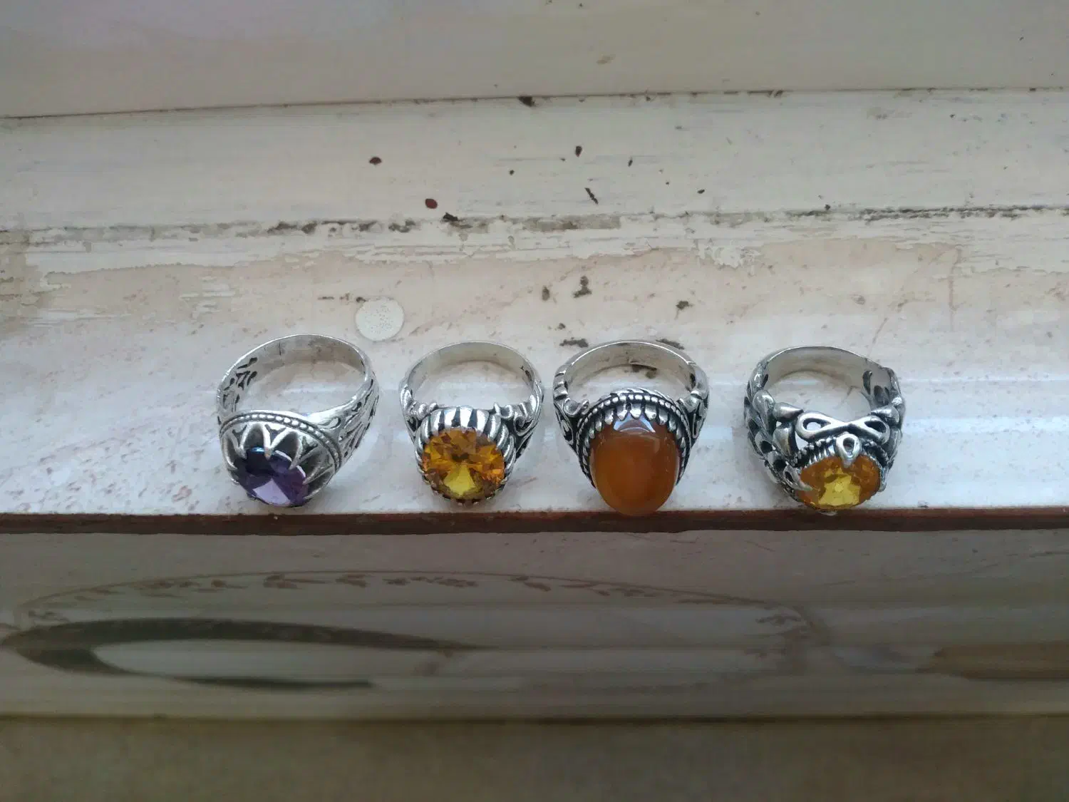 انگشتر نقره سیترین و شرف الشمس و آماتیس|حراج|قم, شاه ابراهیم|دیوار