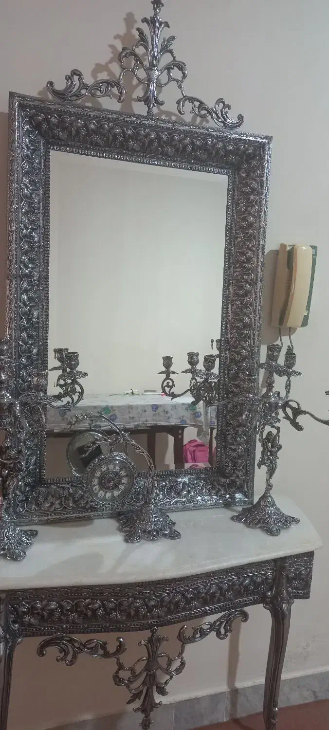 آینه وشمعدان برنز|آینه|اسکو, |دیوار