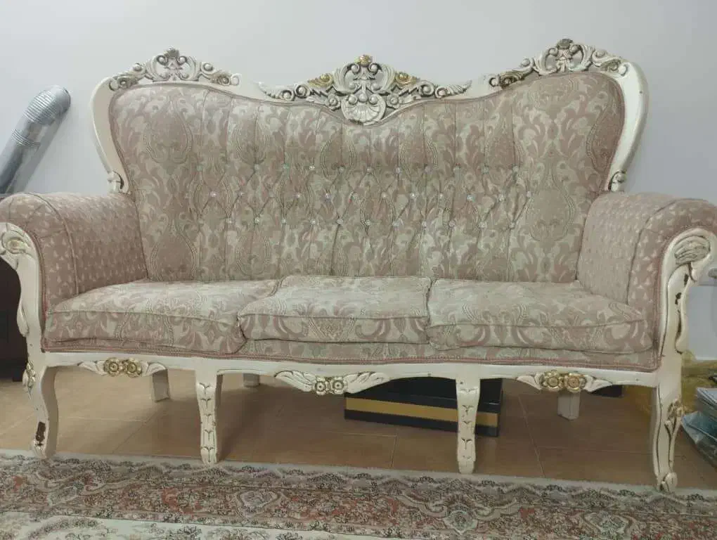 مبل استیل 9 نفره درحدنو همراه با عسلی کامل|مبلمان خانگی و میز عسلی|تهران, خزانه|دیوار