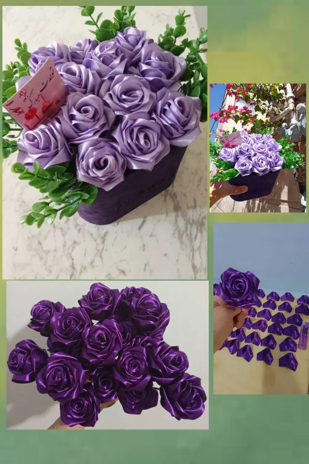 گل رز روبانی|گل مصنوعی|شیراز, گلشن|دیوار