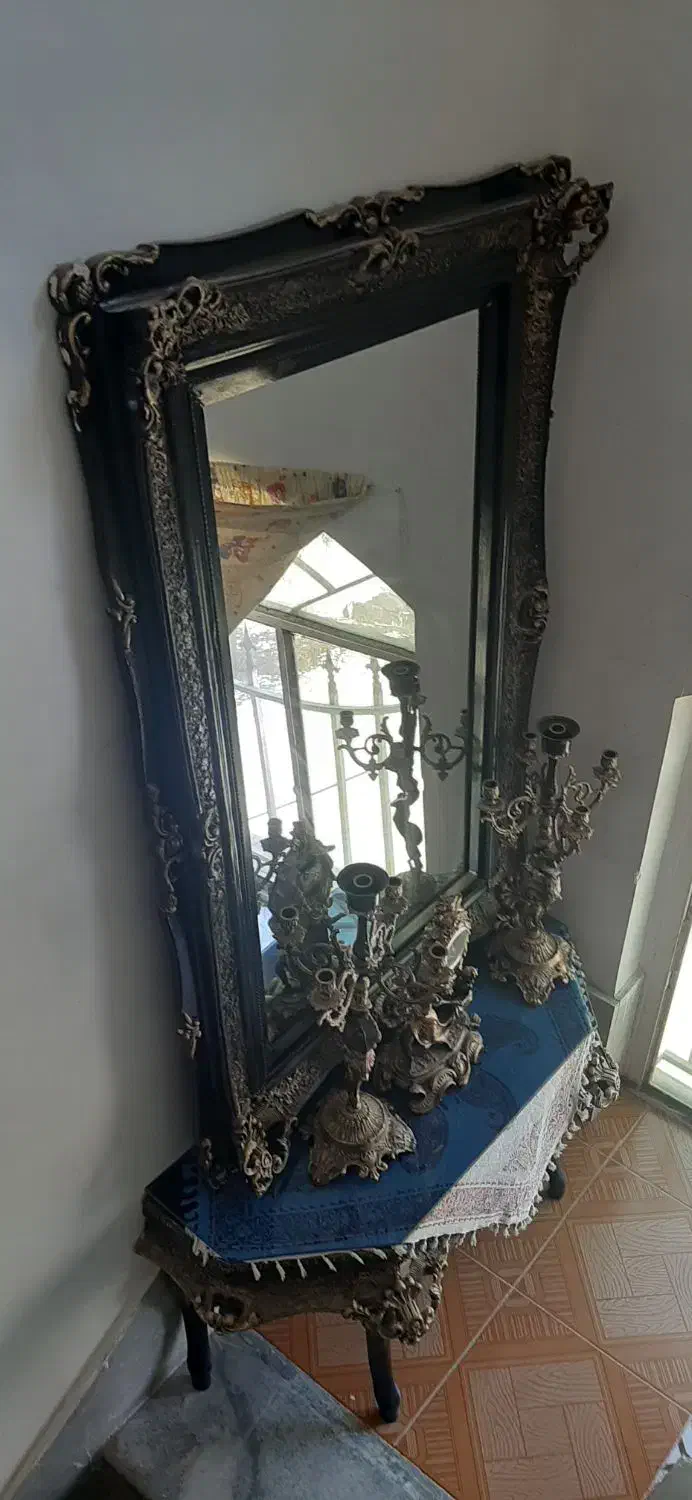 میز و آینه و شمعدان و ساعت|آینه|سنندج, |دیوار