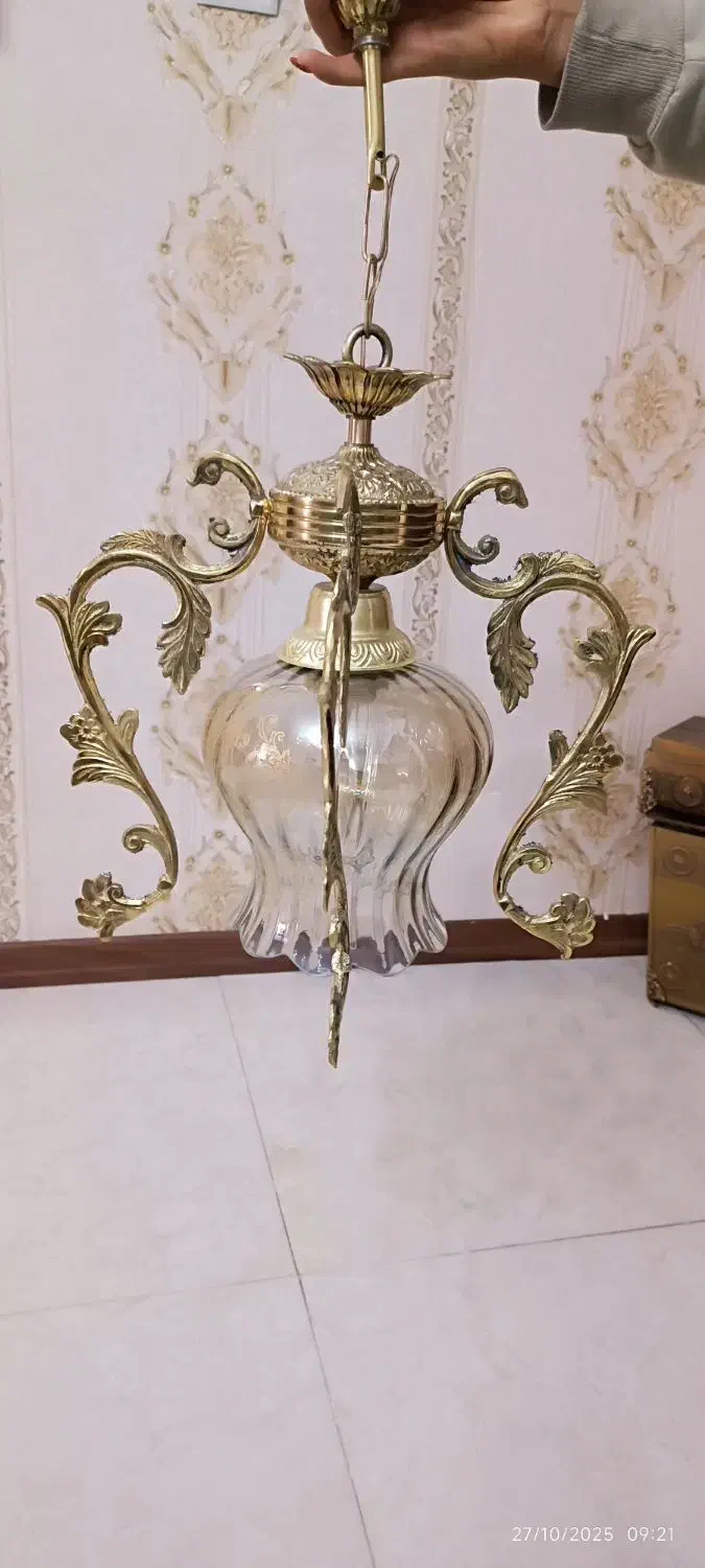 لوستر آشپزخانه اتاق خواب و راهرو برنجی تک لامپ|لوستر و چراغ آویز|تهران, خاک سفید|دیوار