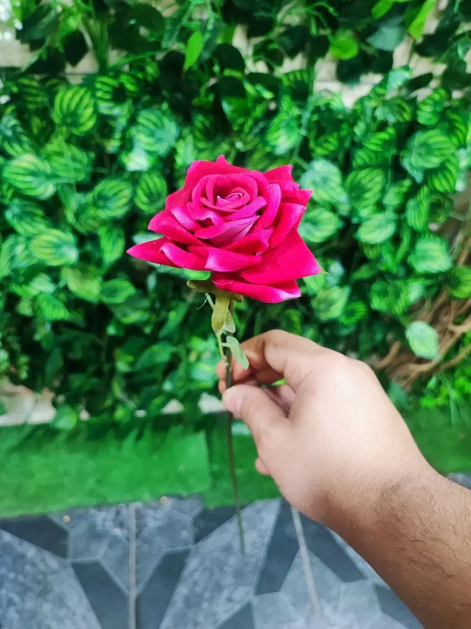 رز تک شاخه روز مادر|گل مصنوعی|قم, نیروگاه|دیوار