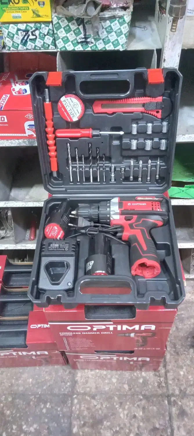دریل شارژی اپتیما ۱۲ ولت چکشی با ۱ سال گارانتی|ابزارآلات|تهران, شادآباد|دیوار