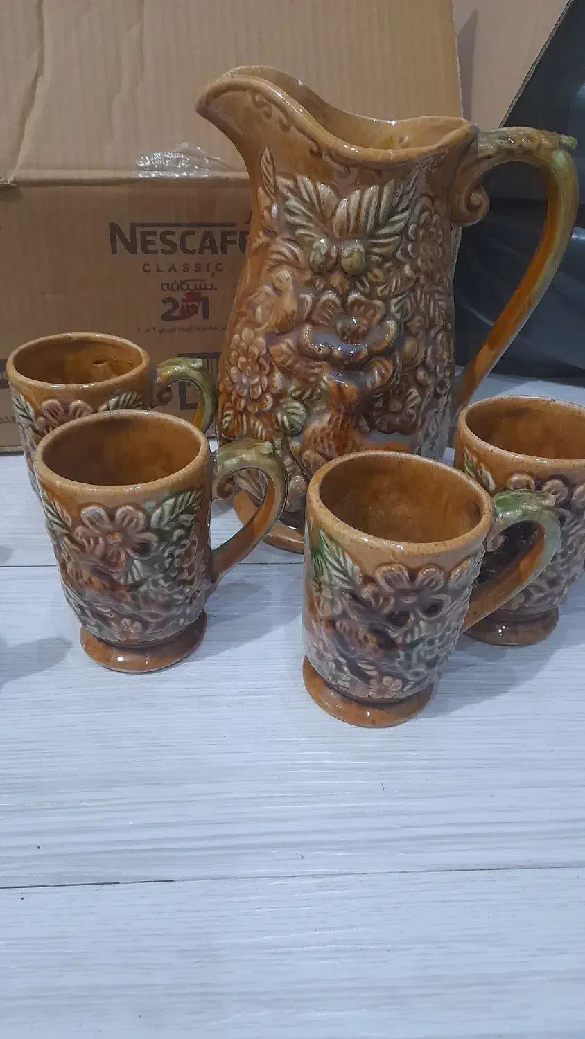 پارچ و لیوان سفالی|ظروف سرو و پذیرایی|پردیس, فاز ۱۱|دیوار