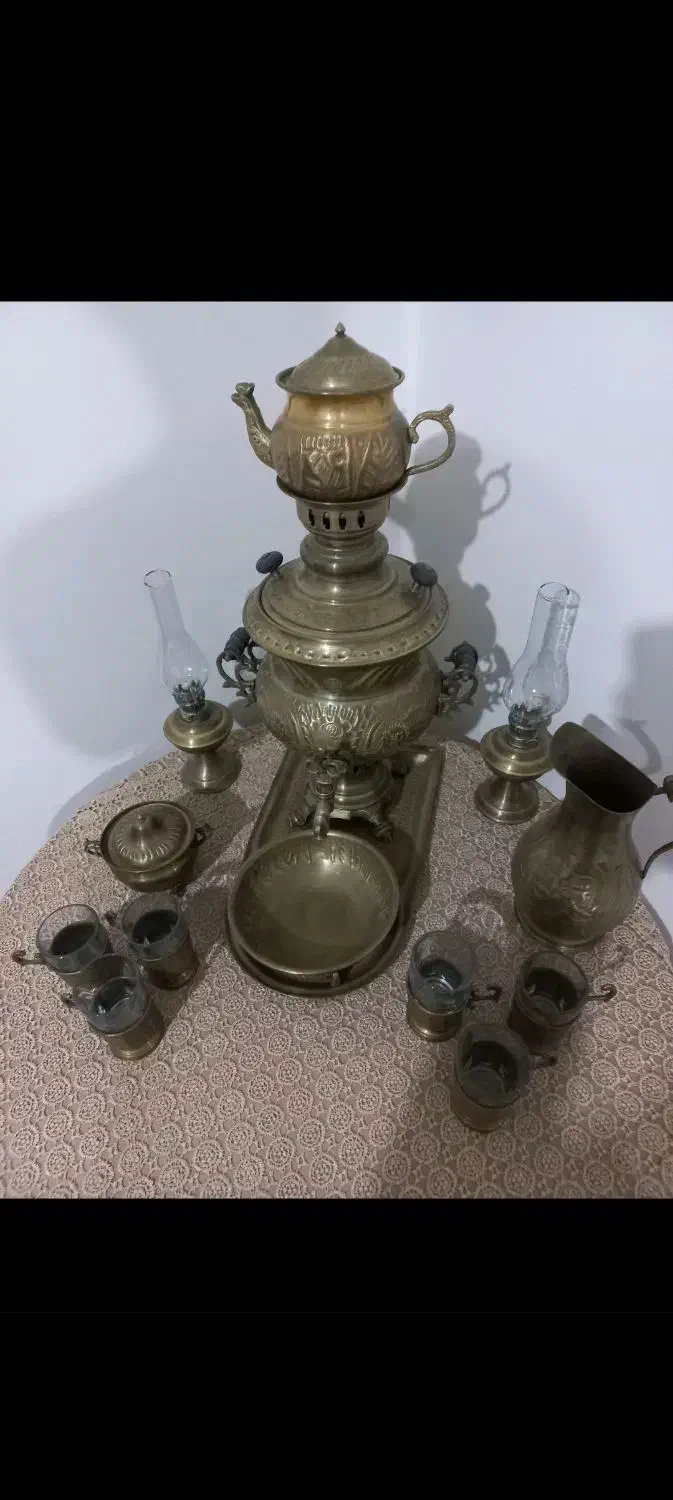 سماور زغالی برنجی|صنایع دستی و سایر لوازم تزئینی|الوند, |دیوار