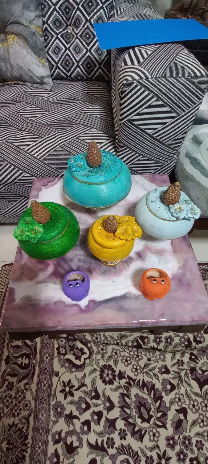 ظروف رزین، شمع، سنگ مصنوعی|صنایع دستی و سایر لوازم تزئینی|تهران, یافت آباد جنوبی|دیوار