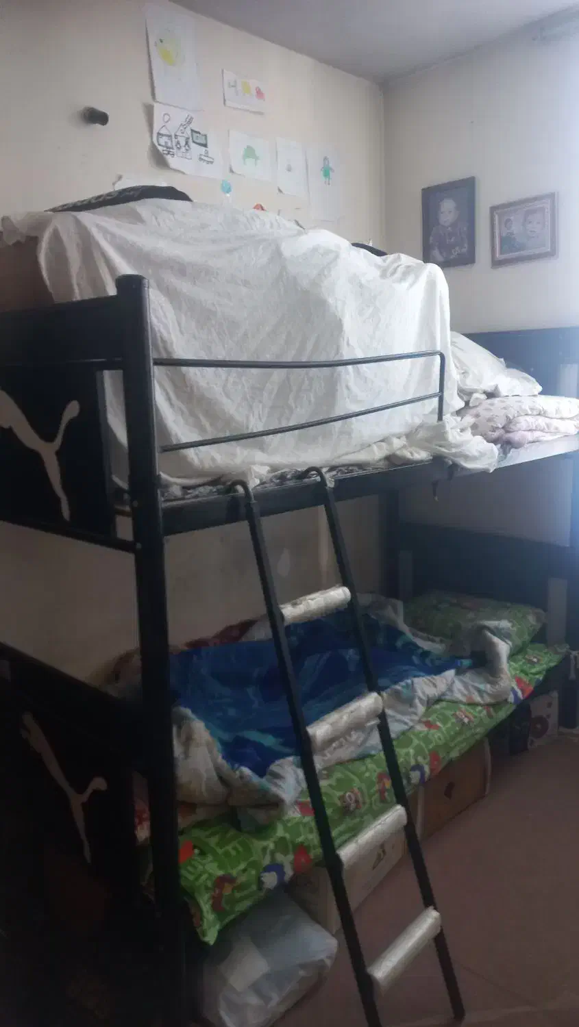 تخت خواب دو طبقه فلزی|تخت و سرویس خواب|کرمانشاه, |دیوار